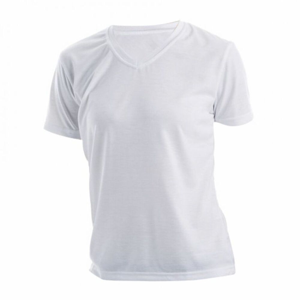 Xpres Womens/Ladies Short Sleeve Subli Plus V-Neck / White
